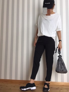 「Pierrot（ピエロ）のアイテム（その他パンツ）」を使った、M𓅜さん（レディース・161cm）の秋コーディネート