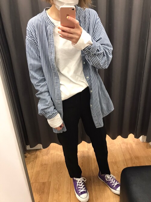 Ma𓅜 ユニクロのシャツ ブラウスを使ったコーディネート Wear