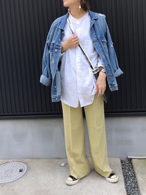 Ma𓅜 ユニクロのシャツ ブラウスを使ったコーディネート Wear