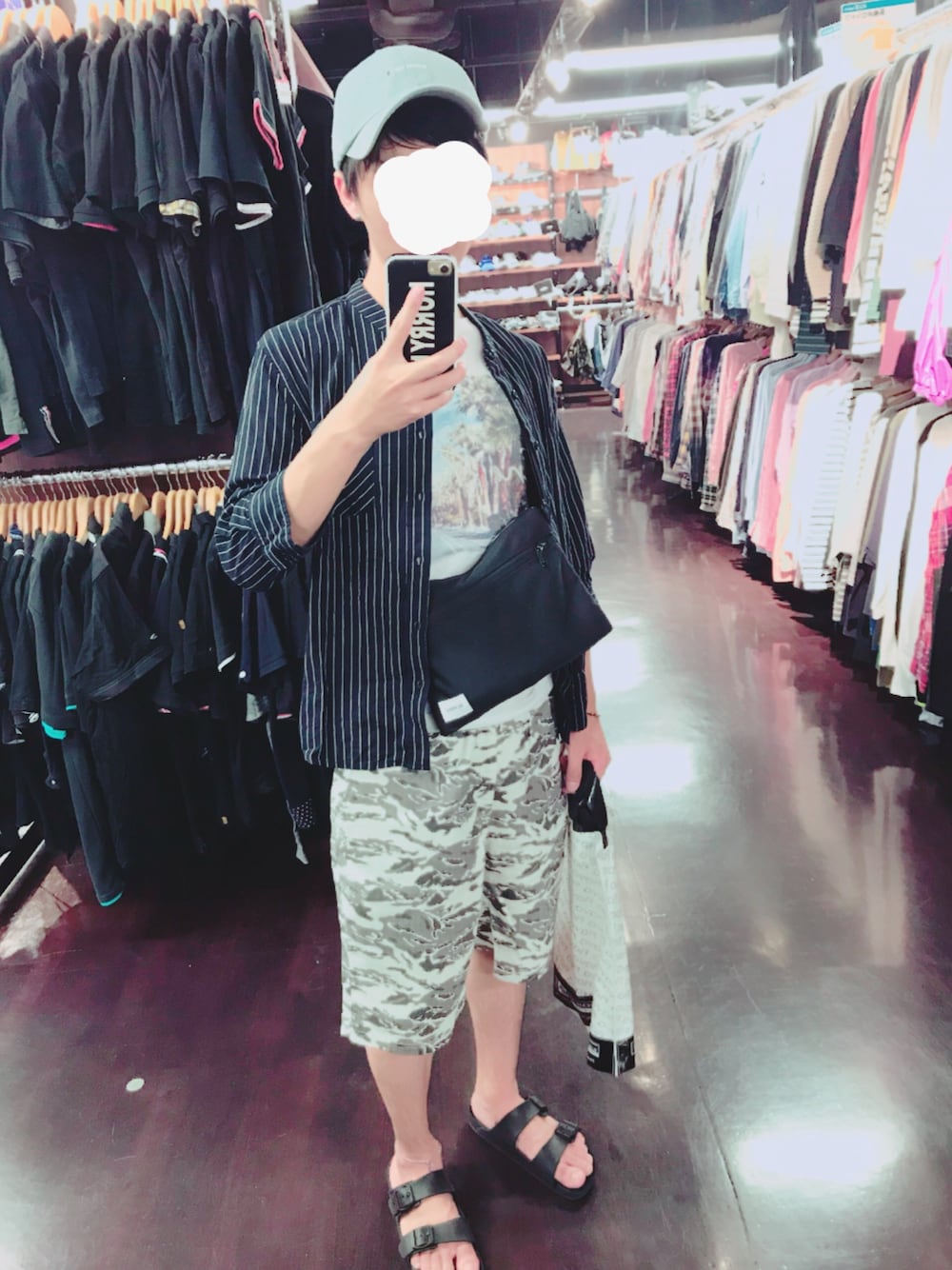 「夏コーデ、オトナカジュアル」｜「帽子屋Flavaのアイテム（キャップ、ブルー系）」を使った、takumi 타쿠미さん（メンズ・160cm）の夏コーディネートの1枚目の写真