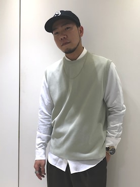 「PUBLIC TOKYO（パブリックトウキョウ）のアイテム（ベスト）」を使った、utkai1205さん（メンズ・175cm）の春コーディネート