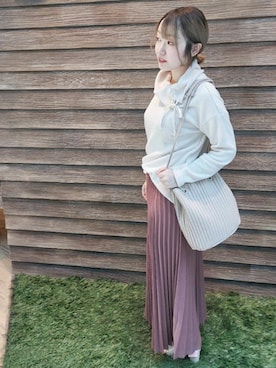 「DRESKIP（ドレスキップ）のアイテム（バッグ）」を使った、じゅんなさん（レディース・156cm）の冬コーディネート