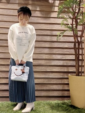 「DRESKIP（ドレスキップ）のアイテム（スウェット）」を使った、じゅんなさん（レディース・156cm）の冬コーディネート