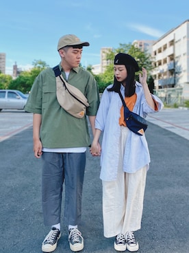 「日常」｜「アイテム（ハンチング/ベレー帽）」を使った、der0ootdさん（メンズ・170cm）の夏コーディネート