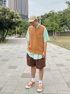 「日常」｜「アイテム（帽子）」を使った、der0ootdさん（メンズ・170cm）の秋コーディネート