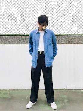 「BOBSON（ボブソン）のアイテム（ジャケット/アウター）」を使った、Carrotですさん（メンズ・181cm）の秋コーディネート
