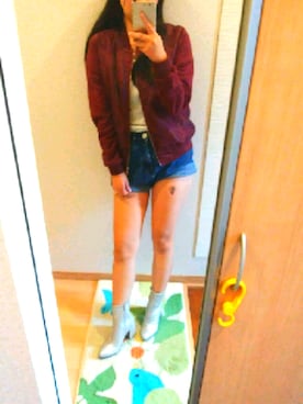 「FOREVER 21（フォーエバー トゥエンティーワン）のアイテム（ノーカラージャケット）」を使った、RURUMIさん（レディース・156cm）の秋コーディネート