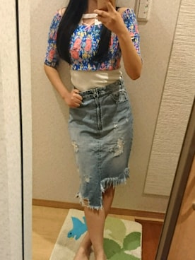 「FIG&VIPER（フィグアンドバイパー）のアイテム（その他トップス）」を使った、RURUMIさん（レディース・155cm）の春コーディネート