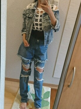 「FIG&VIPER（フィグアンドバイパー）のアイテム（その他トップス）」を使った、RURUMIさん（レディース・155cm）の春コーディネート