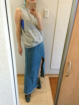 「FIG&VIPER（フィグアンドバイパー）のアイテム（スカート）」を使った、RURUMIさん（レディース・155cm）の春コーディネート
