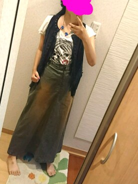 「MURUA（ムルーア）のアイテム（ネックレス）」を使った、RURUMIさん（レディース・155cm）の夏コーディネート