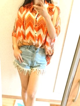 「wc JAPAN（ダブルシージャパン）のアイテム」を使った、RURUMIさん（レディース・155cm）の夏コーディネート