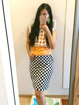 「FIG&VIPER（フィグアンドバイパー）のアイテム（その他トップス）」を使った、RURUMIさん（レディース・155cm）の夏コーディネート