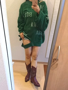 「Ungrid（アングリッド）のアイテム（シューズ）」を使った、RURUMIさん（レディース・155cm）の秋コーディネート