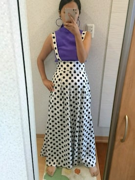 「フープイヤリング」｜RURUMIさん（レディース・155cm）の夏コーディネート