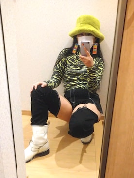 「CHEER（チアー）のアイテム」を使った、RURUMIさん（レディース・155cm）の春コーディネート