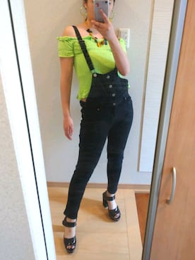 「ANAP（アナップ）のアイテム（サロペット/オーバーオール）」を使った、RURUMIさん（レディース・155cm）の春コーディネート