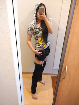「ファイヤーマンパンツ」｜RURUMIさん（レディース・155cm）の夏コーディネート