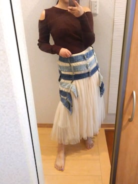 「アシメニット」｜RURUMIさん（レディース・155cm）の秋コーディネート