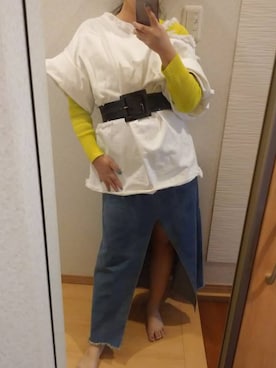 「FIG&VIPER（フィグアンドバイパー）のアイテム（スカート）」を使った、RURUMIさん（レディース・155cm）の冬コーディネート