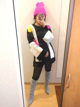 「デニムブーツ」｜RURUMIさん（レディース・155cm）の冬コーディネート