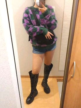 「SPINNS(スピンズ)のアイテム(ボディバッグ/ウエストポーチ)」を使った、RURUMIさん(レディース・155cm)の春コーディネート