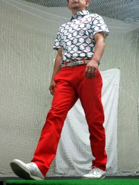 ゴルフグッズを使った 赤パンツ の人気ファッションコーディネート Wear