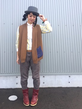 「RED WING（レッドウィング）のアイテム」を使った、アッコさん（レディース・162cm）の冬コーディネート