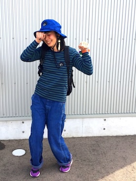 「にゃー（ニャー）のアイテム」を使った、アッコさん（レディース・162cm）の冬コーディネート