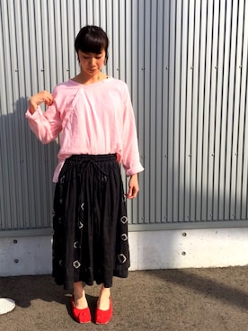 「桜色コーデ」｜アッコさん（レディース・162cm）の春コーディネート