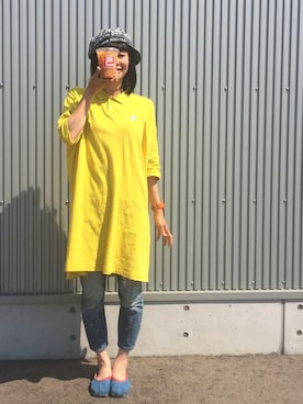 「静岡」｜「アイテム（ハンチング/ベレー帽）」を使った、アッコさん（レディース・162cm）の春コーディネート