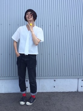 「静岡」｜「アイテム（アクセサリー）」を使った、アッコさん（レディース・162cm）の夏コーディネート