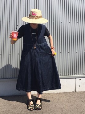 「静岡」｜「アイテム（ワンピース/ドレス）」を使った、アッコさん（レディース・162cm）の夏コーディネート