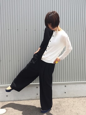「白と黒」｜アッコさん（レディース・162cm）の夏コーディネート