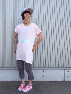 「にゃー」｜「アイテム（スリッポン）」を使った、アッコさん（レディース・162cm）の夏コーディネート