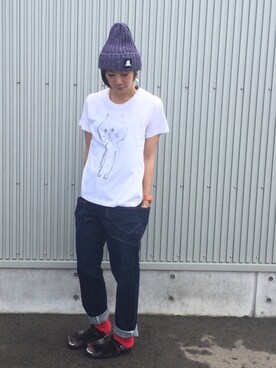 「にゃー」｜「アイテム（ニットキャップ/ビーニー）」を使った、アッコさん（レディース・162cm）の夏コーディネート