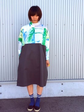 「静岡」｜「アイテム（ワンピース/ドレス）」を使った、アッコさん（レディース・162cm）の夏コーディネート