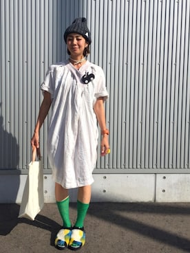 「mercibeaucoup,（メルシーボークー）のアイテム（その他）」を使った、アッコさん（レディース・162cm）の夏コーディネート