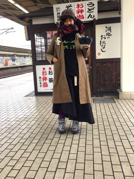 「mercibeaucoup,（メルシーボークー）のアイテム（アクセサリー）」を使った、アッコさん（レディース・162cm）の冬コーディネート