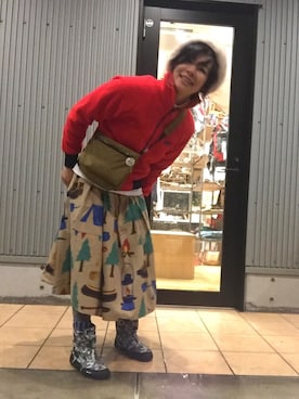 「静岡」｜「アイテム（ブーツ）」を使った、アッコさん（レディース・162cm）の冬コーディネート