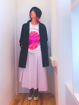 「アイテム（その他、イエロー系）」を使った、アッコさん（レディース・162cm）の春コーディネート