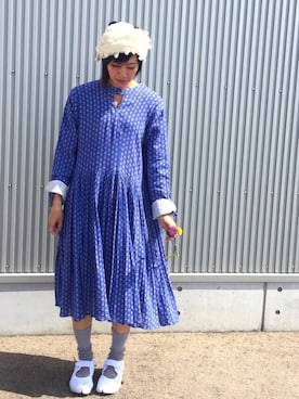 「静岡」｜「アイテム（ワンピース/ドレス）」を使った、アッコさん（レディース・162cm）の春コーディネート