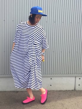「mercibeaucoup,（メルシーボークー）のアイテム（ワンピース/ドレス）」を使った、アッコさん（レディース・162cm）の春コーディネート