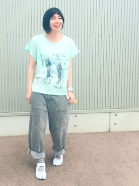 「mercibeaucoup,（メルシーボークー）のアイテム（デニムパンツ）」を使った、アッコさん（レディース・162cm）の春コーディネート