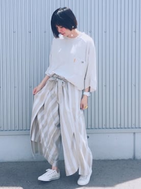 「mercibeaucoup,（メルシーボークー）のアイテム」を使った、アッコさん（レディース・162cm）の春コーディネート