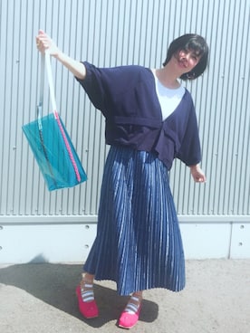 「静岡」｜「アイテム（その他）」を使った、アッコさん（レディース・162cm）の夏コーディネート
