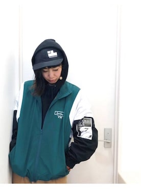 「静岡」｜「アイテム（キャップ）」を使った、アッコさん（レディース・162cm）の秋コーディネート