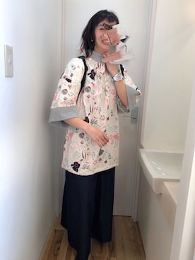 「mercibeaucoup,（メルシーボークー）のアイテム（その他）」を使った、アッコさん（レディース・162cm）の春コーディネート