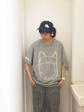 「静岡」｜「アイテム（キャップ）」を使った、アッコさん（レディース・162cm）の春コーディネート