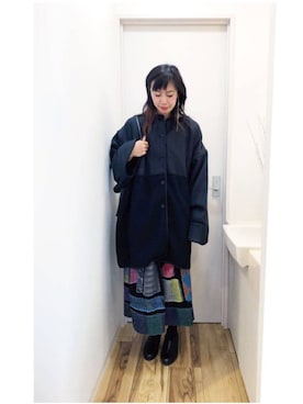 「静岡」｜「アイテム（ジャケット/アウター）」を使った、アッコさん（レディース・162cm）の冬コーディネート
